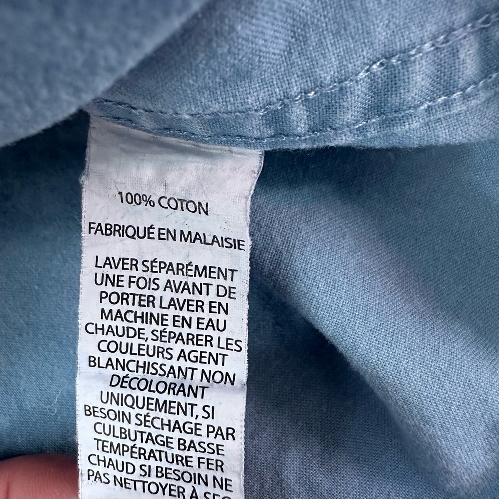 L.L.Bean Men’s Medium Blue Comfort Stretch Sun Washed Shirt Short Sleeve Pockets - Picture 6 of 14